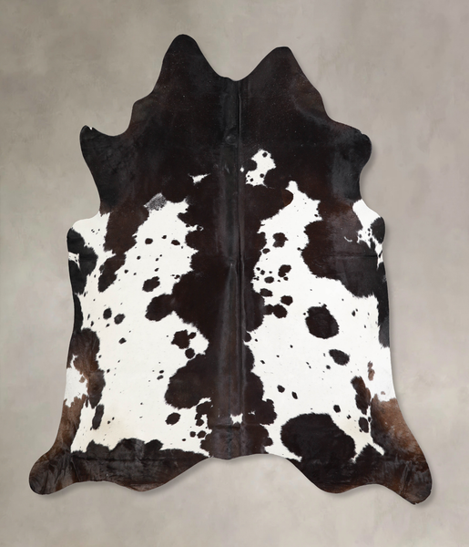 Chocolate and White Cowhide Rug #A34224