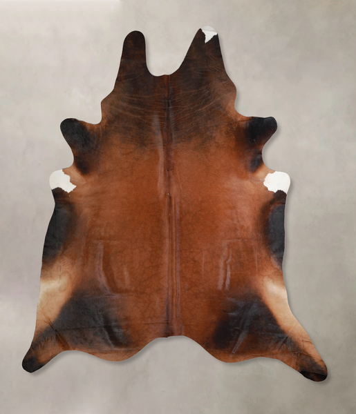 Brown with Red Cowhide Rug #A34225