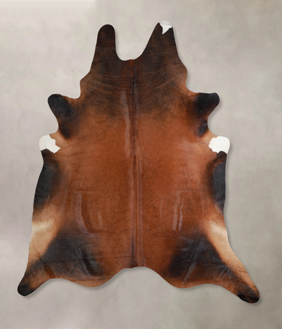 Brown with Red Cowhide Rug #A34225
