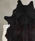 Solid Black Cowhide Rug #A34231