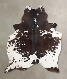 Chocolate and White Cowhide Rug #A34237