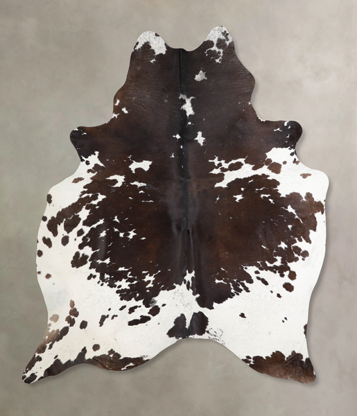 Chocolate and White Cowhide Rug #A34237