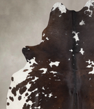 Chocolate and White Cowhide Rug #A34237
