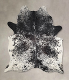Salt and Pepper Black Cowhide Rug #A34255