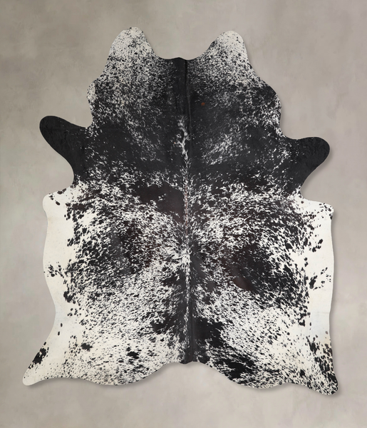 Salt and Pepper Black Cowhide Rug #A34255