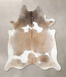Grey with Beige Cowhide Rug #A34265