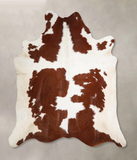 Brown and White Cowhide Rug #A34418