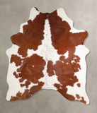 Brown and White Cowhide Rug #A34429