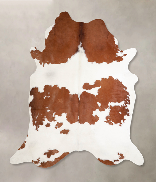 Brown and White Cowhide Rug #A34432