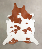 Brown and White Cowhide Rug #A34464