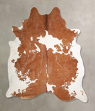 Brown and White Cowhide Rug #A34489