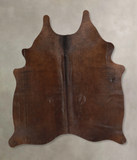 Solid Brown Cowhide Rug #A34642