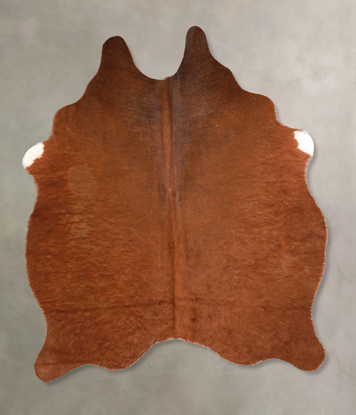 Solid Brown Cowhide Rug #A34650