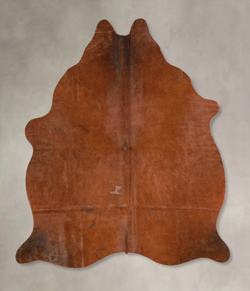 Solid Brown Cowhide Rug #A34665
