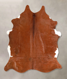 Solid Brown Cowhide Rug #A34682