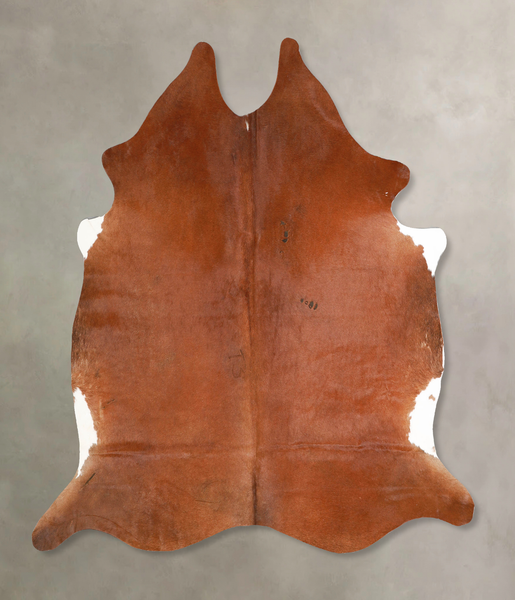 Solid Brown Cowhide Rug #A34685