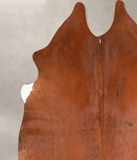 Solid Brown Cowhide Rug #A34685