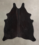 Solid Black Cowhide Rug #A34882