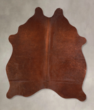 Solid Brown Cowhide Rug #A34890