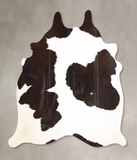 Chocolate and White Cowhide Rug #A34937