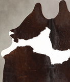 Chocolate and White Cowhide Rug #A34979