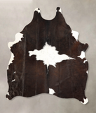 Chocolate and White Cowhide Rug #A35084