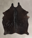 Solid Black Cowhide Rug #A35112