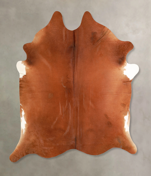 Solid Brown Cowhide Rug #A35125