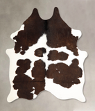 Chocolate and White Cowhide Rug #A35247