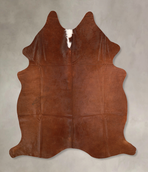 Solid Brown Cowhide Rug #A35263