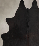 Solid Black Cowhide Rug #A35277