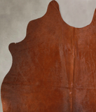 Solid Brown Cowhide Rug #A35286