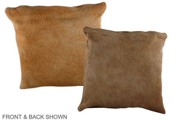Solid Brown Cowhide Pillow #A35342