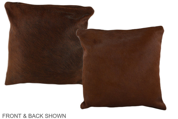Solid Brown Cowhide Pillow #A35344