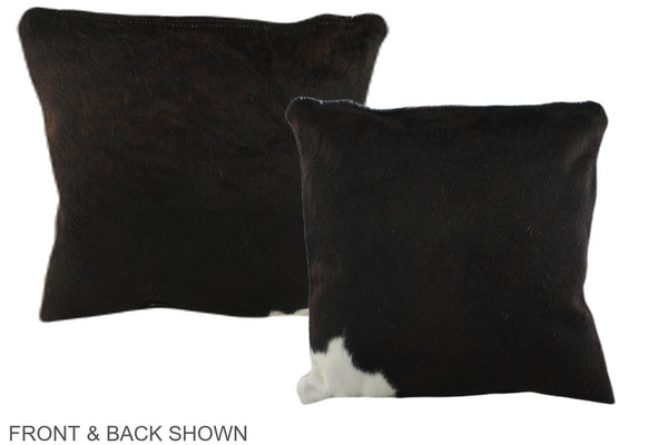 Solid Black Cowhide Pillow #A35348
