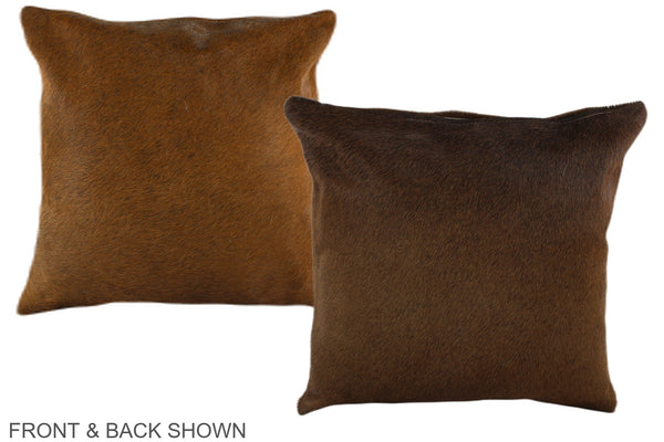 Solid Brown Cowhide Pillow #A35361