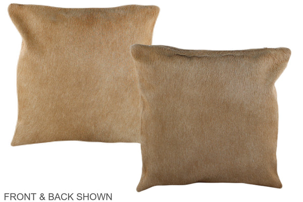 Solid Brown Cowhide Pillow #A35368