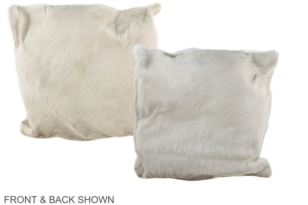 Solid White Cowhide Pillow #A35439