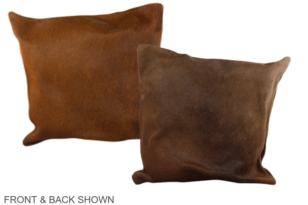 Solid Brown Cowhide Pillow #A35455