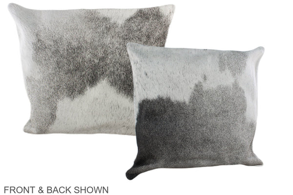Grey with White Cowhide Pillow #A35691