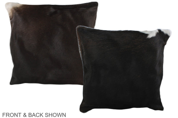 Solid Black Cowhide Pillow #A35704