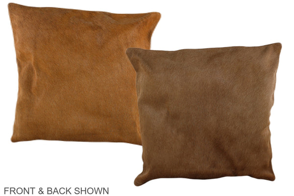 Solid Brown Cowhide Pillow #A35706