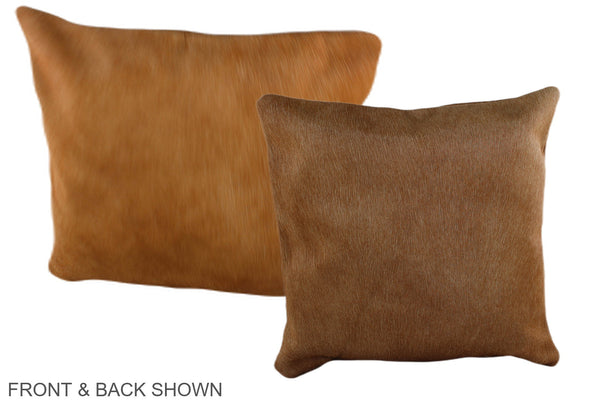 Solid Brown Cowhide Pillow #A35768
