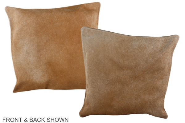Solid Brown Cowhide Pillow #A35796