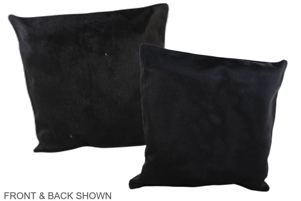 Solid Black Cowhide Pillow #A35814
