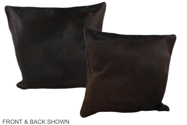 Solid Black Cowhide Pillow #A35832