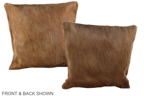 Solid Brown Cowhide Pillow #A35838