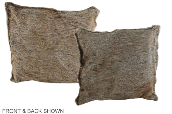 Grey with Beige Cowhide Pillow #A35873