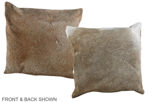 Grey with Beige Cowhide Pillow #A35900