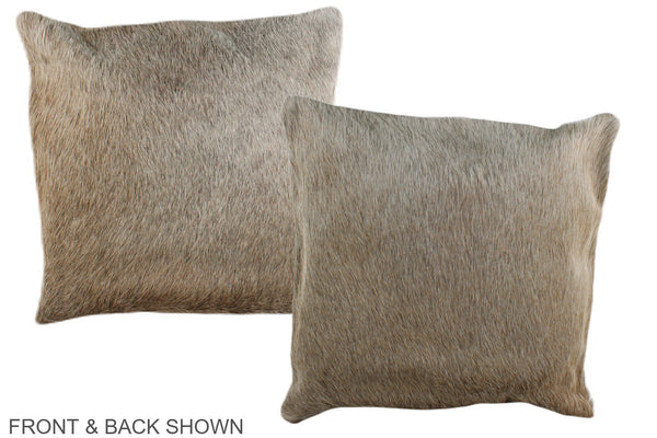 Grey with Beige Cowhide Pillow #A35912